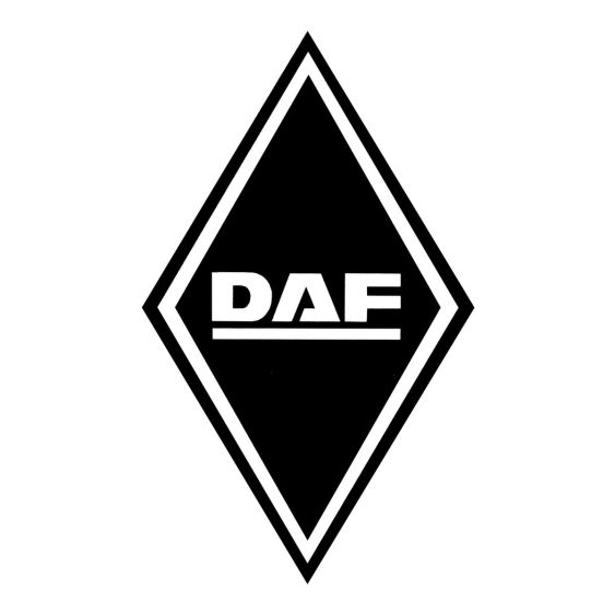 Stickers Hoekschild DAF Zwart 21 x 35 cm - Set 2 stuks