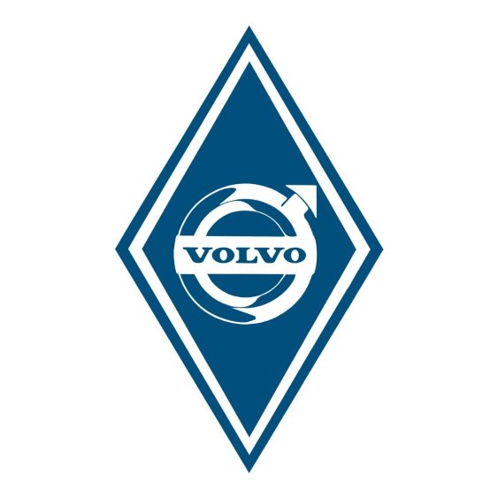 Stickers Hoekschild Volvo Blauw 15 x 25 cm - Set 2 stuks