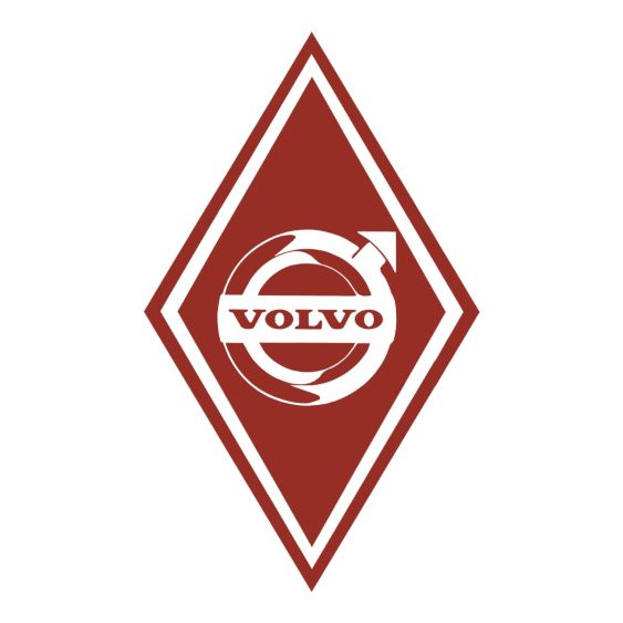 Stickers Hoekschild Volvo Rood 21 x 35 cm - Set 2 stuks