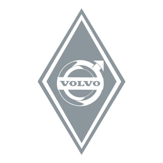 Stickers Hoekschild Volvo Zilver 21 x 35 cm - Set 2 stuks