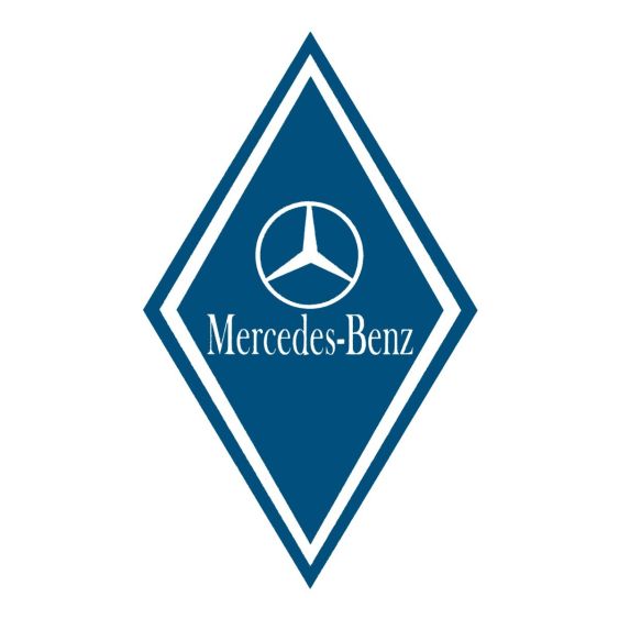 Stickers Hoekschild Mercedes Blauw 15 x 25 cm - Set 2 stuks