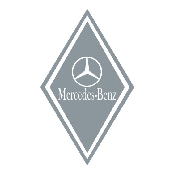 Stickers Hoekschild Mercedes Zilver 15 x 25 cm - Set 2 stuks