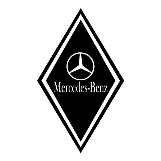 Stickers Hoekschild Mercedes Zwart 15 x 25 cm - Set 2 stuks