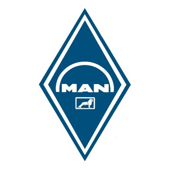 Stickers Hoekschild MAN Blauw 21 x 35 cm - Set 2 stuks