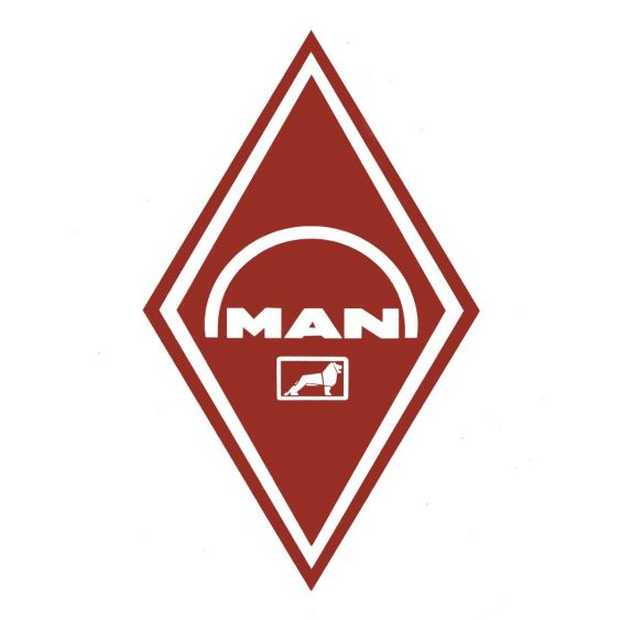 Stickers Hoekschild MAN Rood 15 x 25 cm - Set 2 stuks