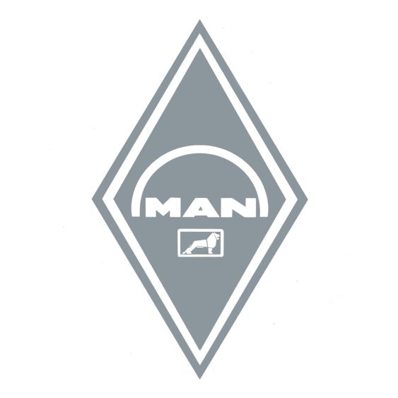 Stickers Hoekschild MAN Zilver 15 x 25 cm - Set 2 stuks