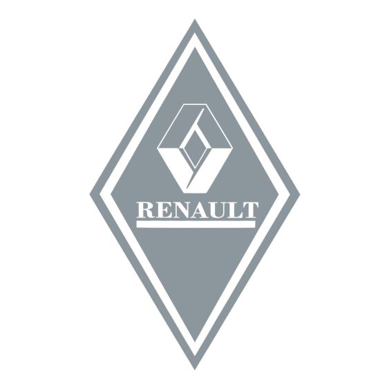 Stickers Hoekschild Renault Zilver 15 x 25 cm - Set 2 stuks