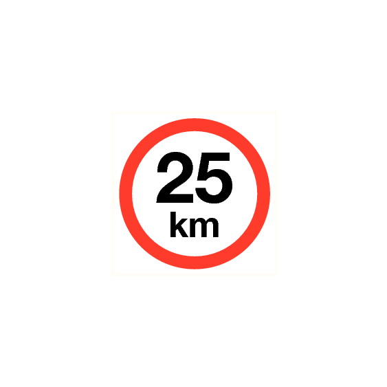 Maximale snelheid 25 km - vinyl sticker 200 mm
