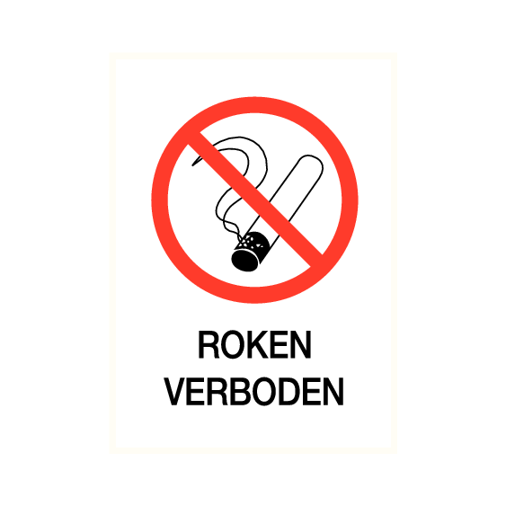 Roken verboden - vinyl sticker 140 x 200 mm 