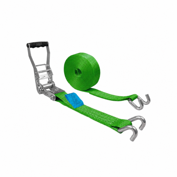Spanband 50 mm 5 ton 2M Groen ERGO Ratel met Klauwhaken