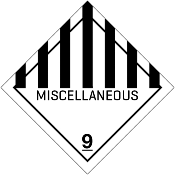 Gevaarsetiket klasse 9.0 100 x 100 mm zelfklevend PE op rol - 1000 stuks MET TEKST