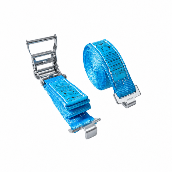 Spanband 50 mm. 1,8 ton 9M Blauw met F-track fitting