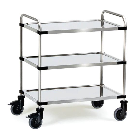 Tafelwagen RVS 120kg 800x500x950 mm - 3 laadvlakken