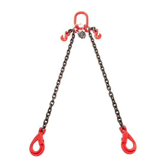 Hijsketting 2-sprong 13 mm met Veiligheidshaak en Inkorthaak 5 meter