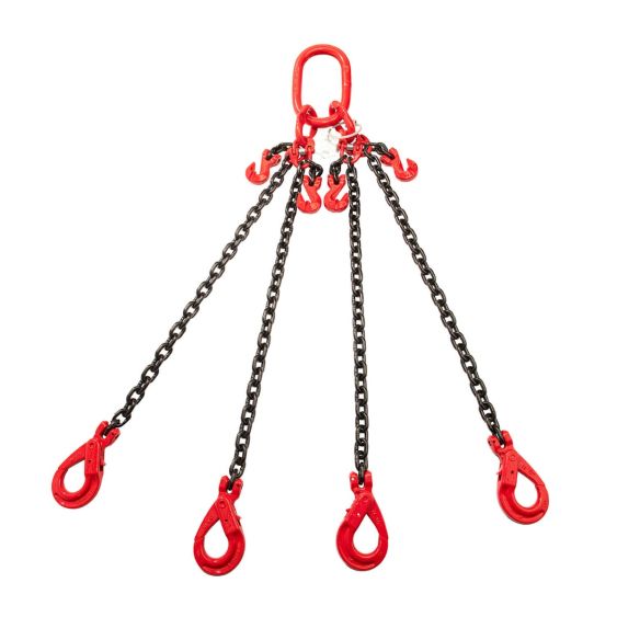 Hijsketting 4-sprong 8 mm met Veiligheidshaak en Inkorthaak 1 meter