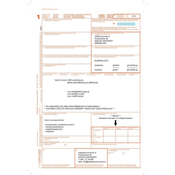 CMR handset 5-voud met INDRUK