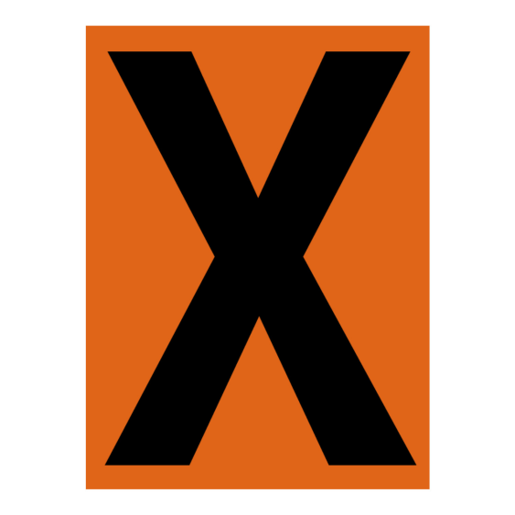 Los ADR symbool X vinyl sticker 110 x 80 mm