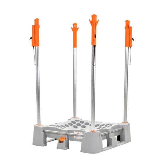 Big Bag palletsysteem Food Grade 2 open zijden met Veerkop palen 1800 mm RVS