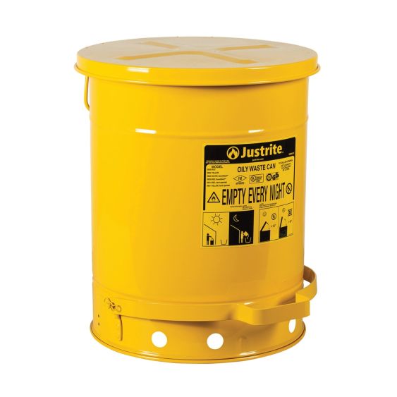 Afvalbak Oliehoudend/Brandbaar Afval 38 Liter Geel