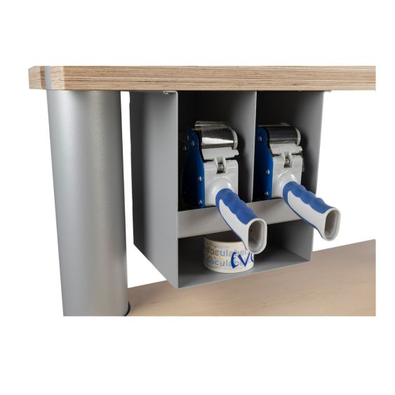 Dubbele tapedispenser houder met opbergvak voor Werktafel 2 x 120 mm