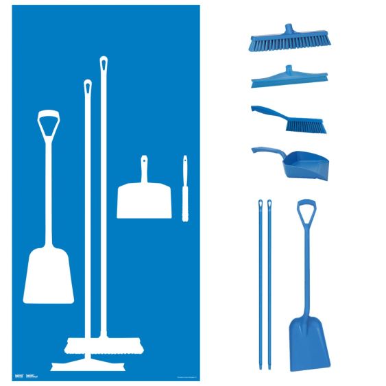 Schaduwbord Blauw 200x100 cm incl. 7 Schoonmaakmaterialen