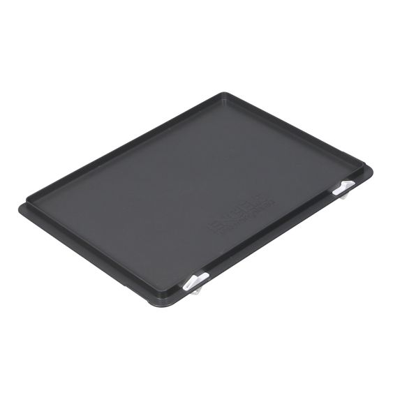 Scharnierdeksel met snapsluiting donkergrijs voor euronorm bak 600 x 400 mm