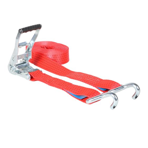 Spanband 50 mm 5 ton Vingerhaak 6M Rood