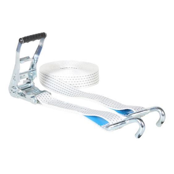 Spanband 50 mm 5 ton Vingerhaak 6M Wit