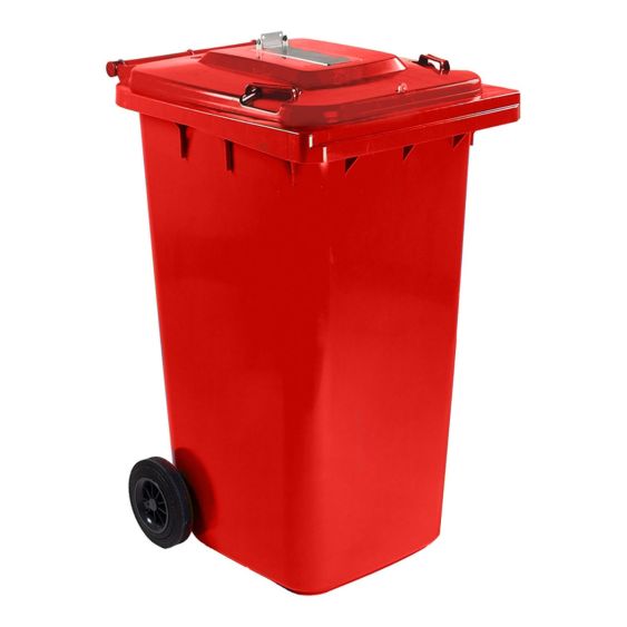Stembuscontainer 240 liter Rood met slotvoorziening en sleuf