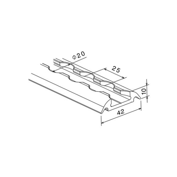 Non Original Airlinerail 3 m halfrond - 4250422511370 | Lengte: 3000 mm