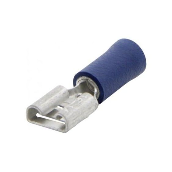 Vlakstekkerhuls blauw 6.4 mm