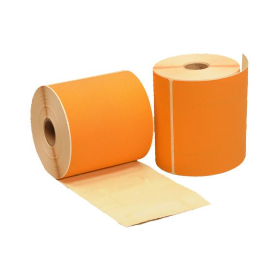 Zebra compatible etiket 102x150 mm oranje