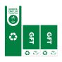 Stickerset 3 stuks voor Afvalbak 87 liter GFT Groen