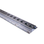 Vloerrail staal met rond gat 25 mm. lengte 3M [3010]
