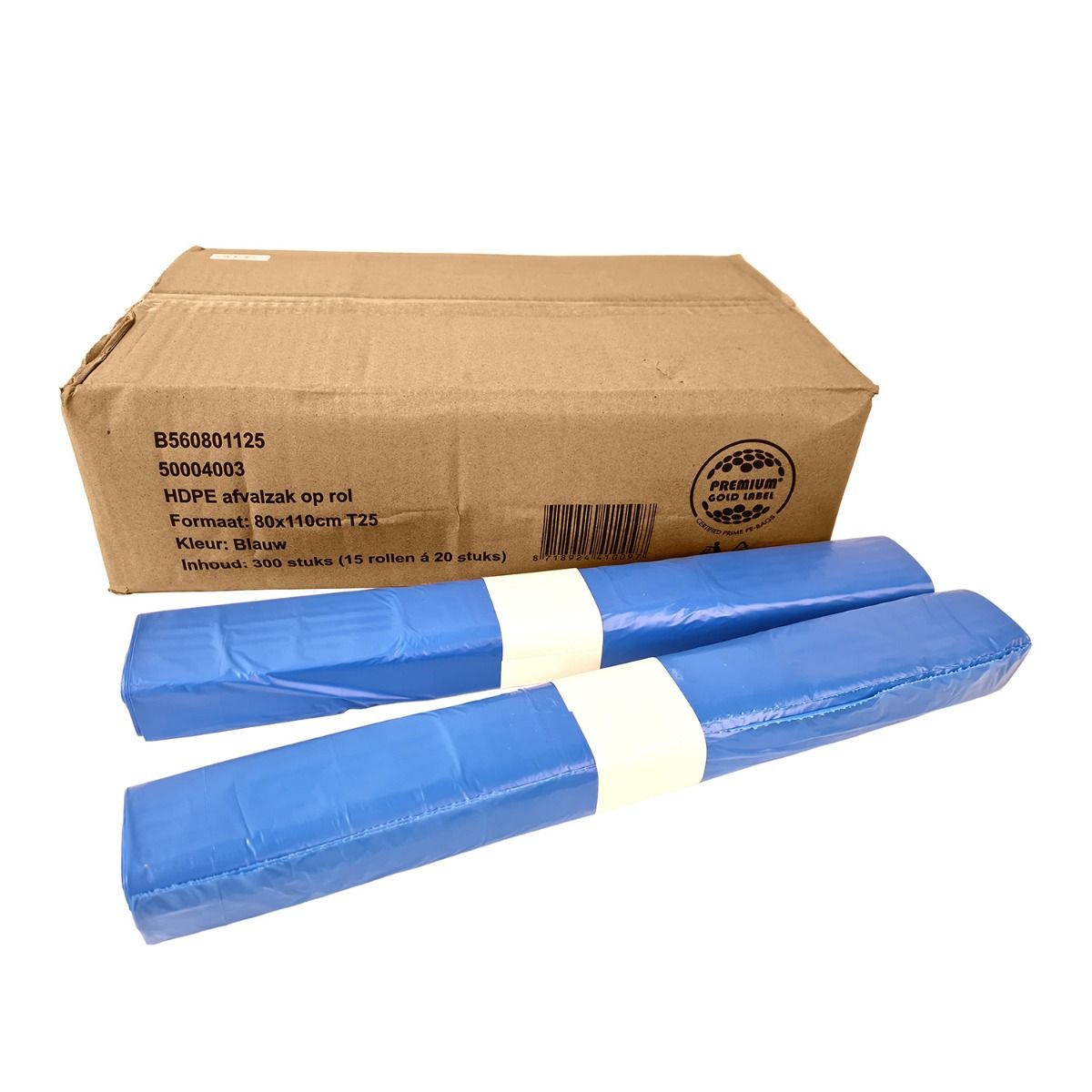 Afvalzak HDPE 80x110 cm T25 Blauw Kopen?