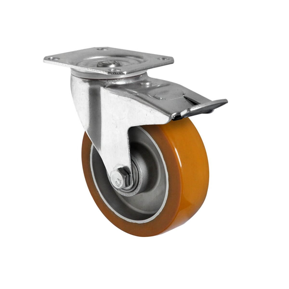 Zwenkwielen met Rem, 4 Stuks Meubelwielen, Schroefdraad M10 X