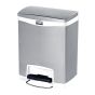 Rubbermaid RVS / Zwart Pedaalcontainer Front Step 30 Liter