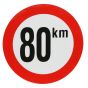 Snelheidssticker België 210 mm - 80 km