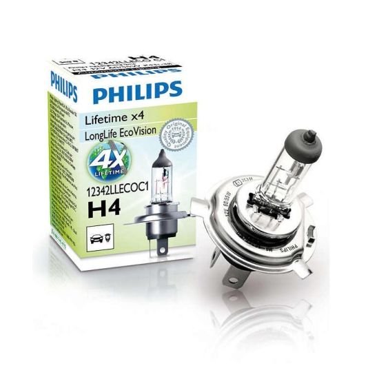 Optimisme converteerbaar lengte Philips H4 Lamp LongLife EcoVision 60/55W 12V. Bestel nu online