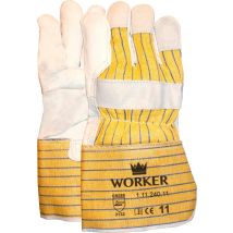 Werkhandschoen M-safe Nerfleder met gerubberiseerde gele kap maat 11