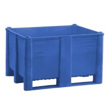 Kunststof Palletbox Blauw 1200 x 1000 x 760 mm 3 sleden - 630 liter