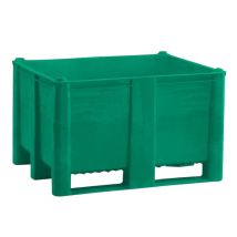 Kunststof Palletbox Groen 1200 x 1000 x 760 mm 3 sleden - 630 liter
