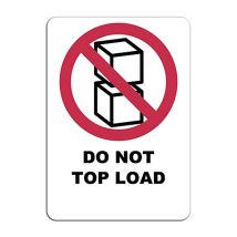 'Do not top load' Etiketten Wit/Rood 74x105 mm - 500 etiketten