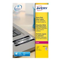 Avery A4 Etiketten Ultrasterk 27/vel 63.5 x 29.6mm - 20 vel - Zilver