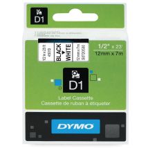 Dymo D1 tape - 12 mm x 7 m - zwart op wit