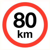 Verbodspictogram maximale snelheid 80 km vinyl sticker 200 mm