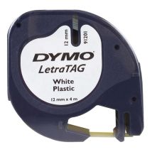 Dymo LetraTag tape - 12 mm - Plastic wit