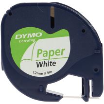 Dymo LetraTag tape - 12 mm - Papier wit