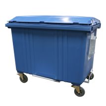 4 wiel container 1700 liter blauw voetpedaal