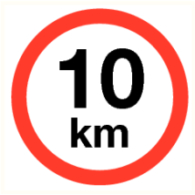 Maximale snelheid 10 km - kunststof plaat 400 mm